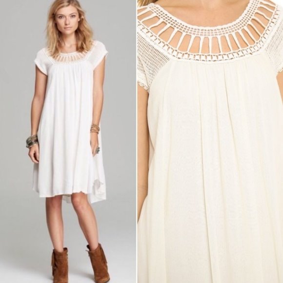 Free People Dresses & Skirts - Free People Sundance Shift dress cream gauze Mediu